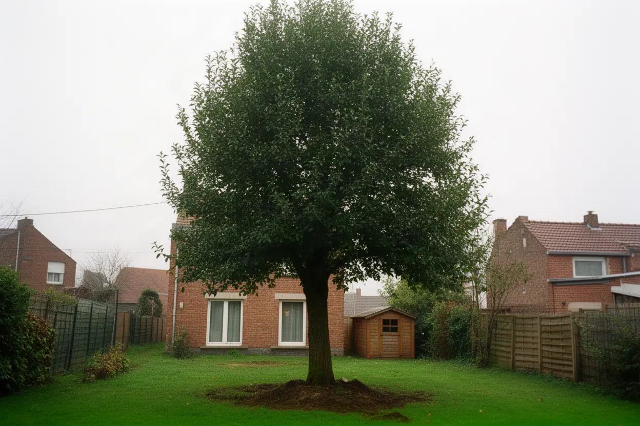 Arbre proche d'une habitation avant démontage à Dunkerque