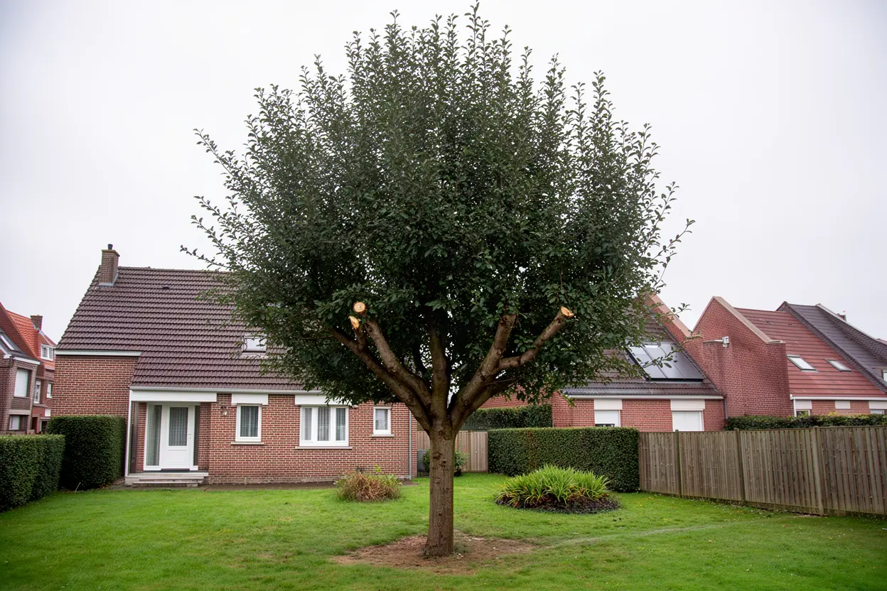Arbre éclairci après élagage à Dunkerque