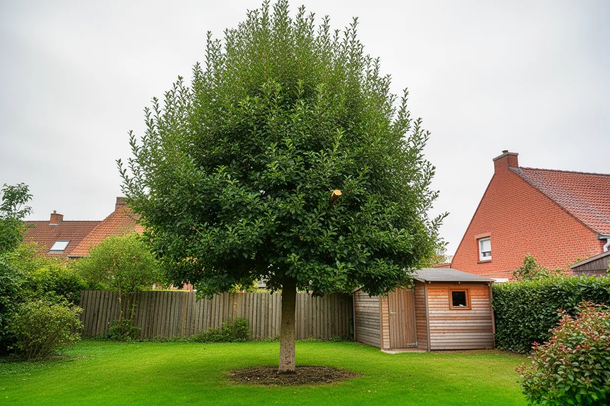 Arbre éclairci après intervention du grimpeur